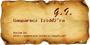 Gasparecz Izidóra névjegykártya